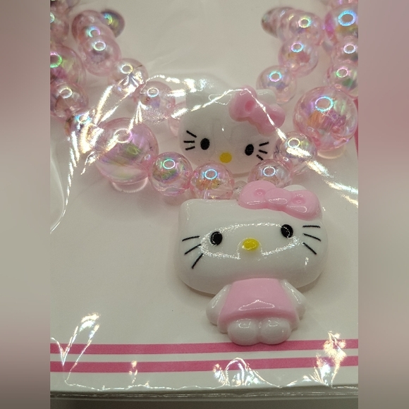 Hello Kitty Pink and White Beaded Jewelry Set 🎁 - Picture 3 of 3